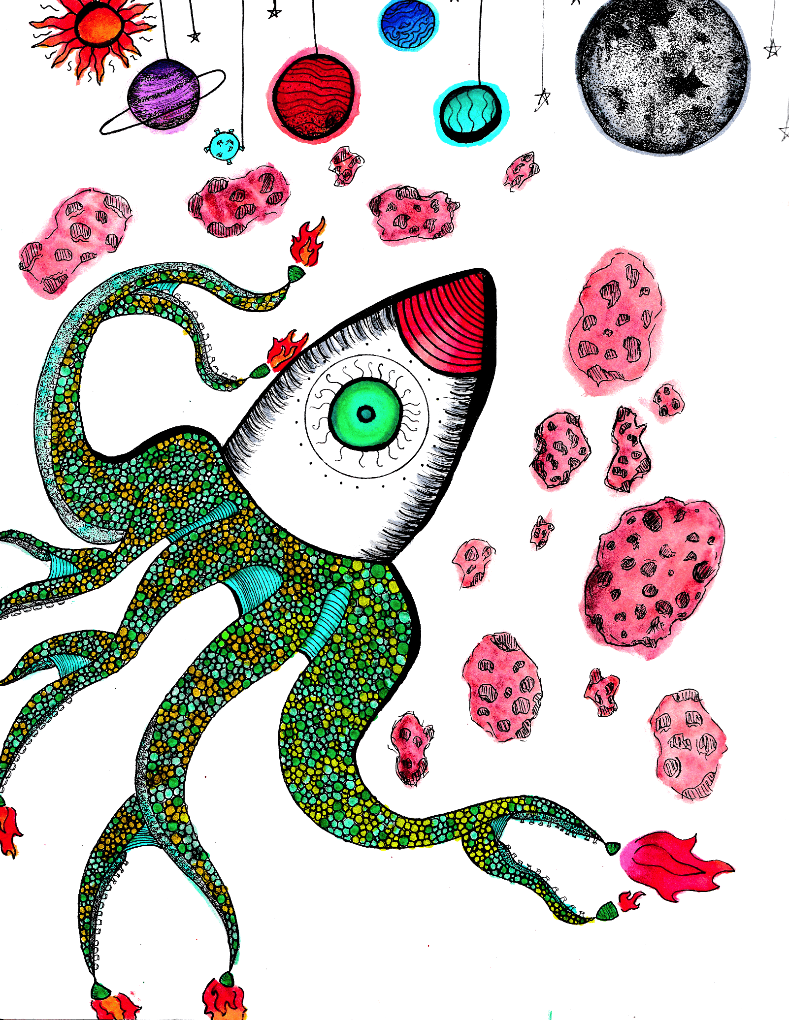 Rocket Pus art piece by Eunice Schwaab